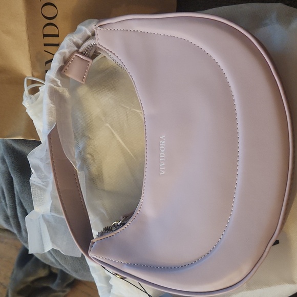 Vividora small handbag, trendy crescent shoulder bag with top handle - Picture 4 of 6